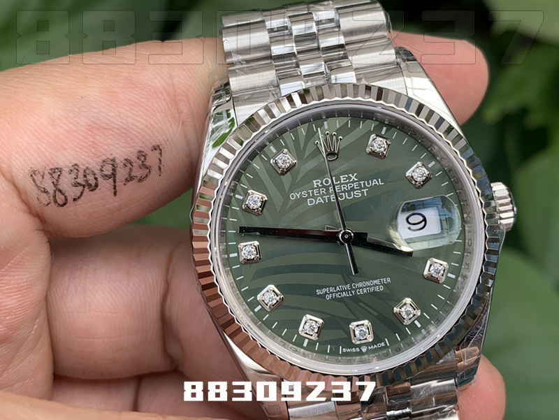 VS厂劳力士日志36系列钻刻棕叶绿盘复刻腕表做工细节如何-VS日志手表插图2