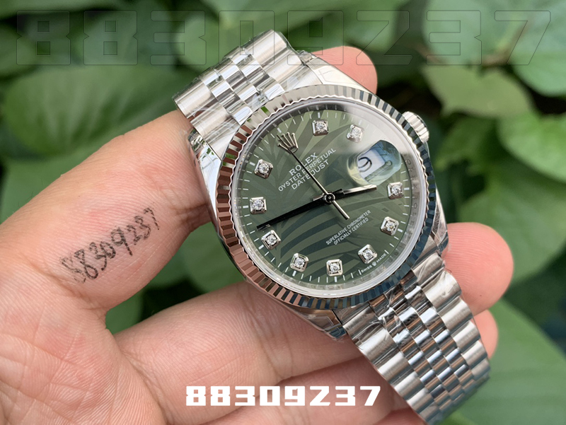 VS厂劳力士日志36系列钻刻棕叶绿盘复刻腕表做工细节如何-VS日志手表插图1