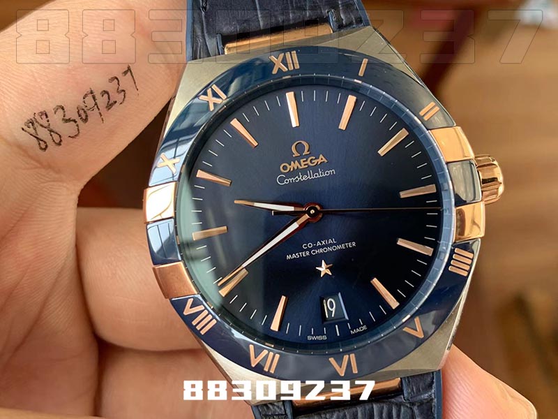 VS厂欧米茄41星座间玫瑰金蓝陶瓷蓝盘款复刻腕表会不会一眼假-VS手表会一眼假吗插图2