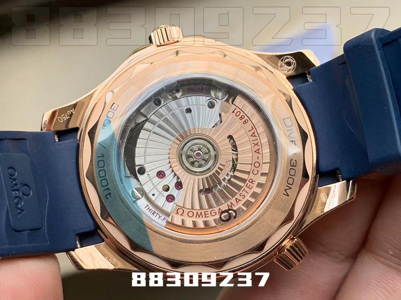 VS厂欧米茄海马300玫瑰金陶瓷蓝盘款复刻腕表做工细节如何-VS手表插图6