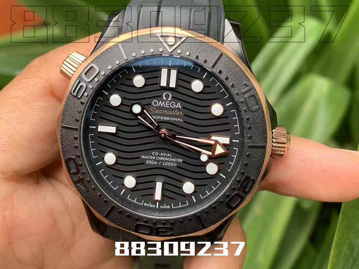 VS厂欧米茄海马300M金墨黑复刻腕表做工评测-VS玫瑰金墨黑海马插图